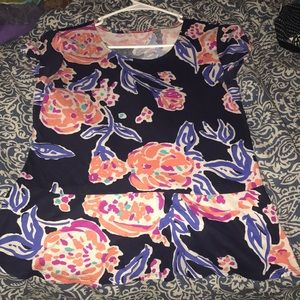 Lilly Pulitzer navy peplum top